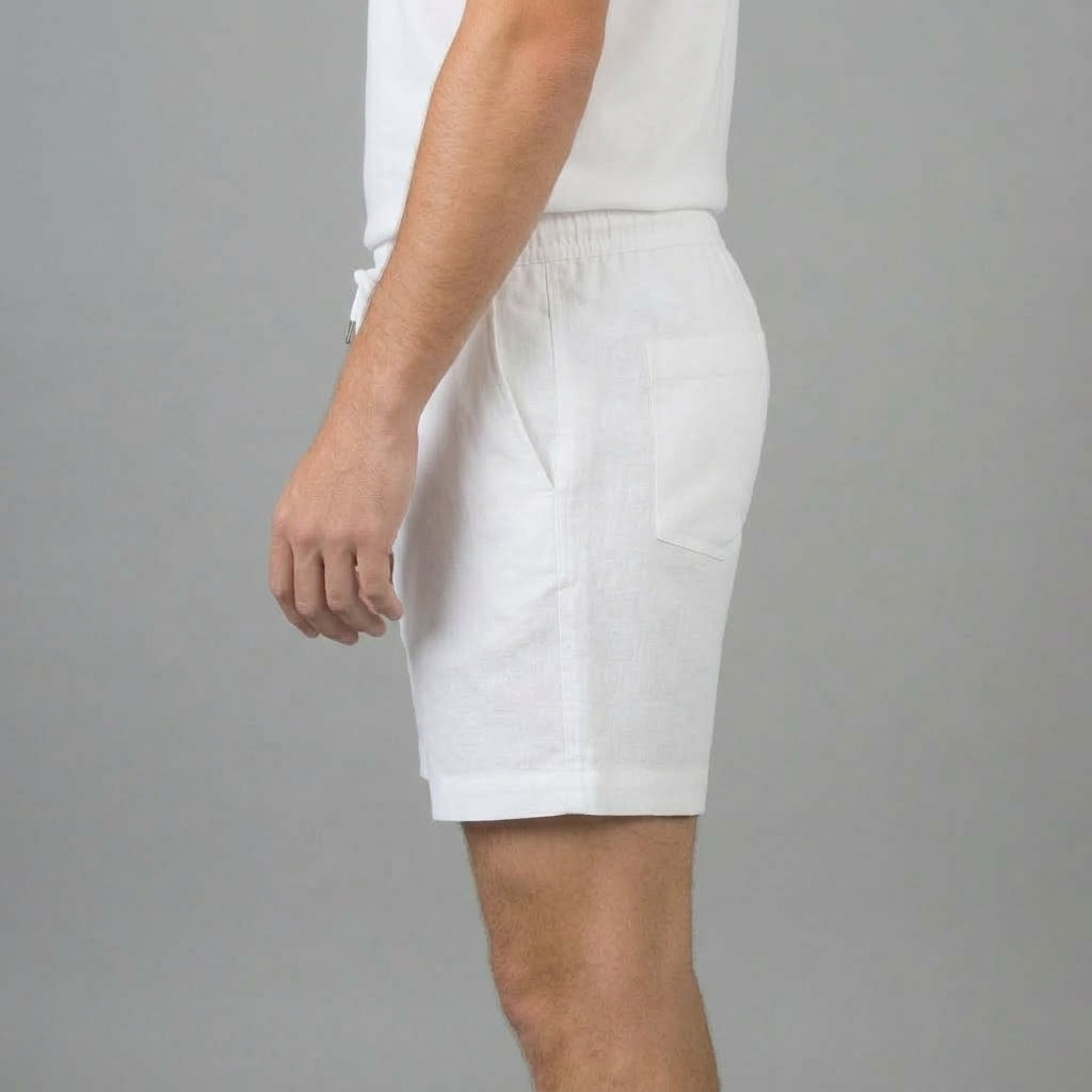 Sommar Shorts Linne Justerbar Midja