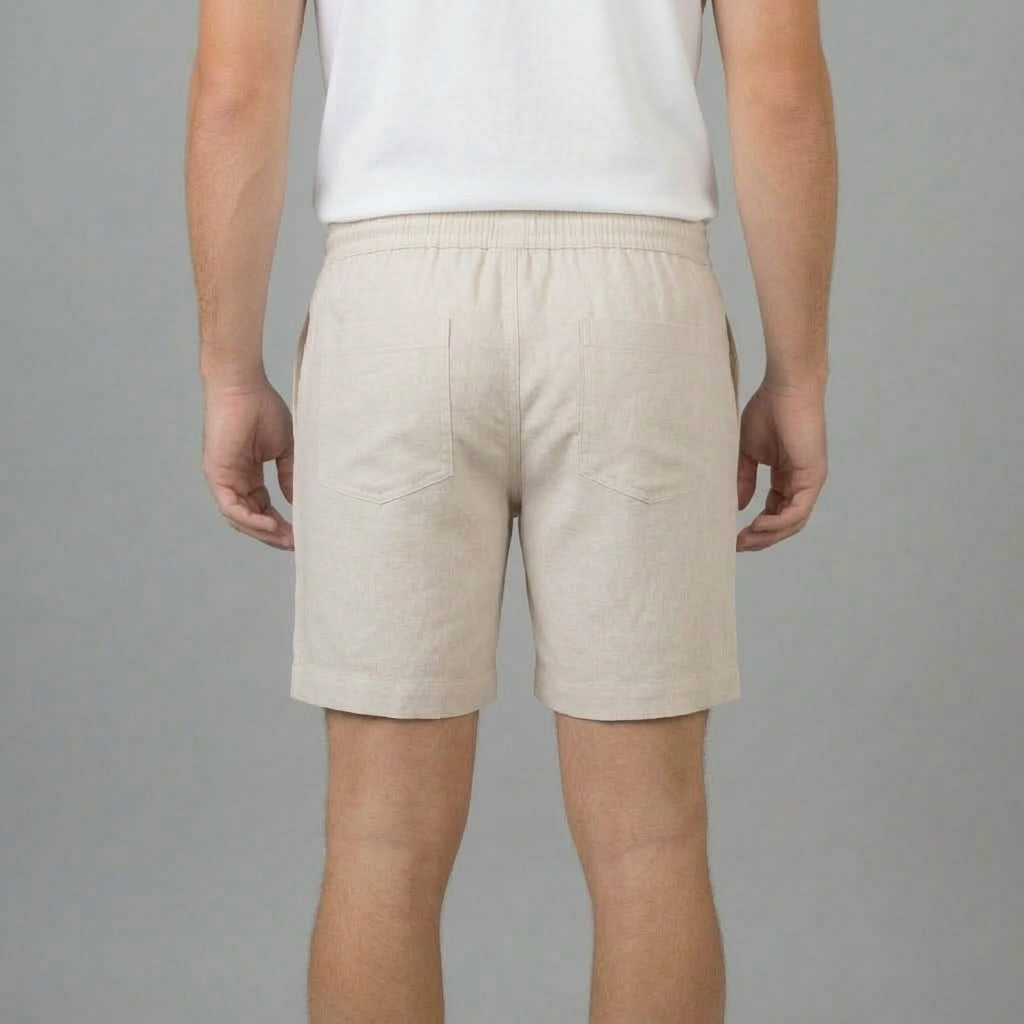 Sommar Shorts Linne Justerbar Midja