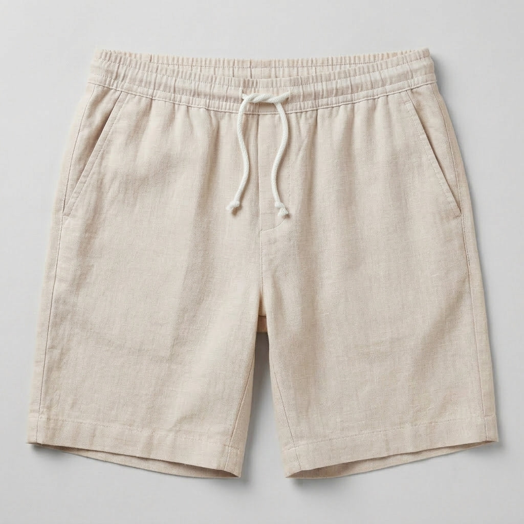Sommar Shorts Linne Justerbar Midja
