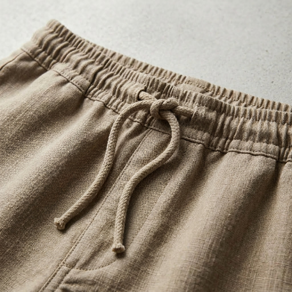 Linne Shorts Herr Dragsko Sommar Stil