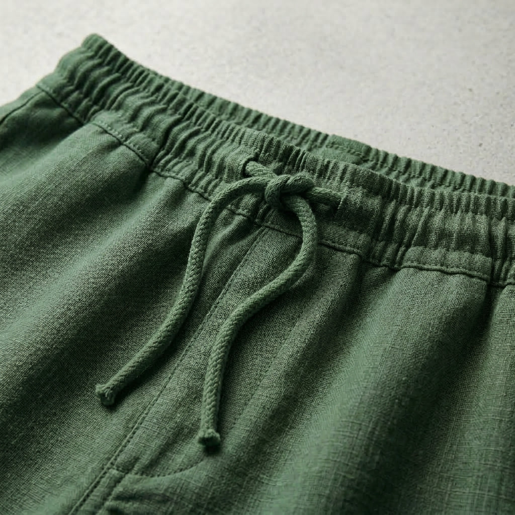 Linne Shorts Herr Dragsko Sommar Stil