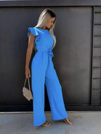 Sofistikerad jumpsuit med vida byxor 7