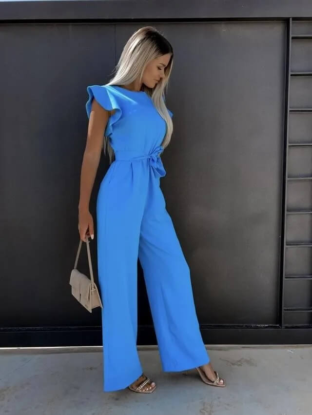 Sofistikerad jumpsuit med vida byxor 7