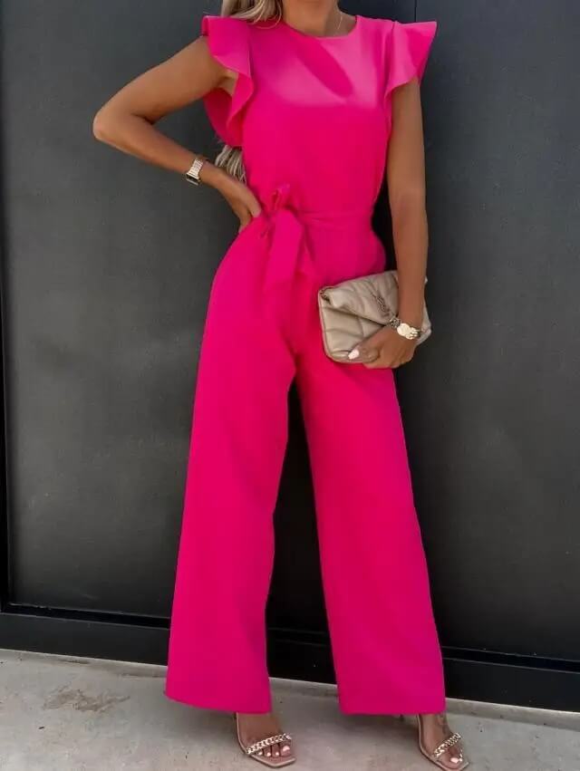 Sofistikerad jumpsuit med vida byxor 8