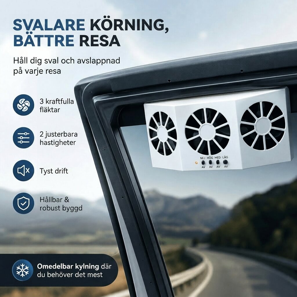 Solcellsdriven Bilfläkt ? Håll Bilen Sval och Fräsch Med Lätthet 3