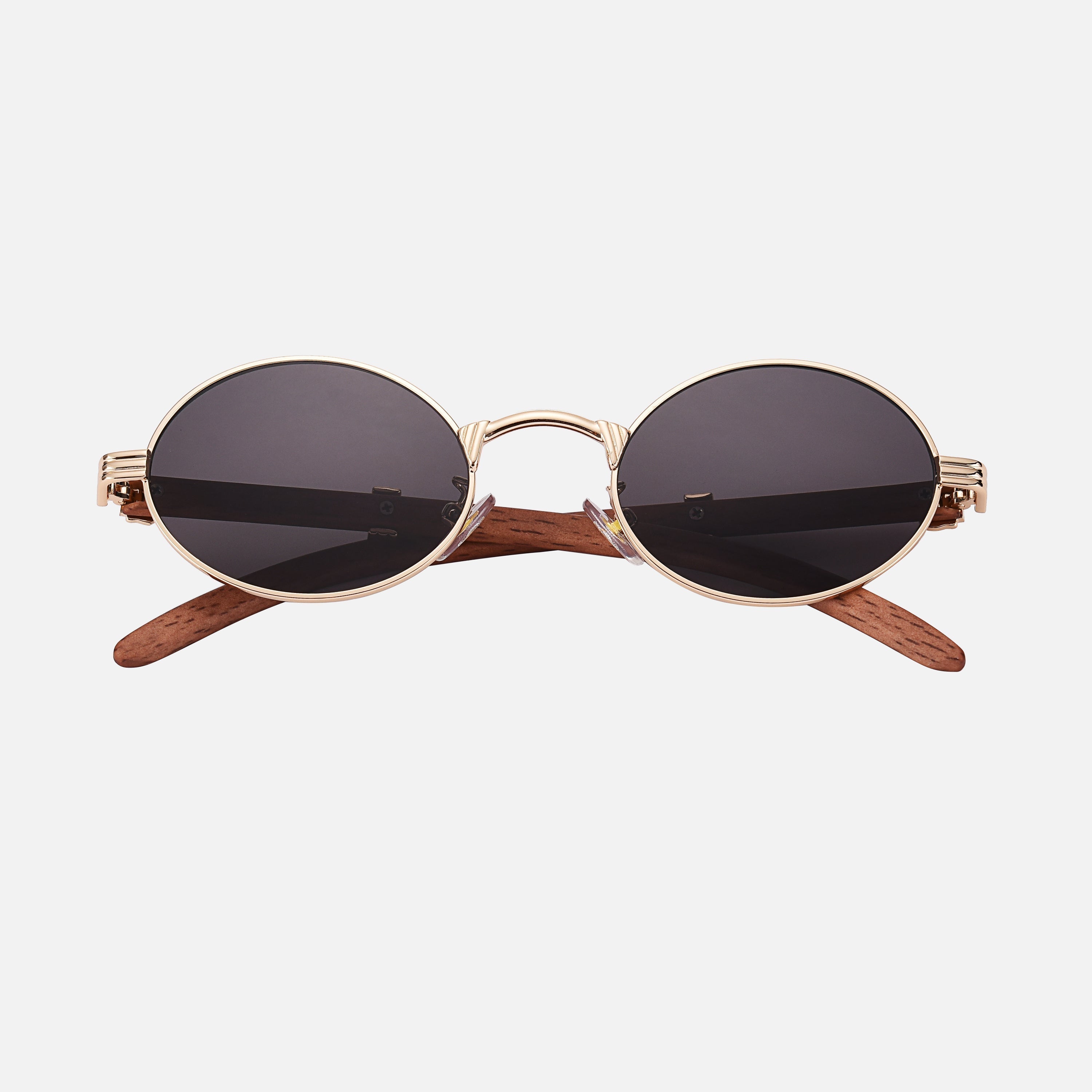 Trä Guld Solglasögon Vintage Unisex Regular Fit 3