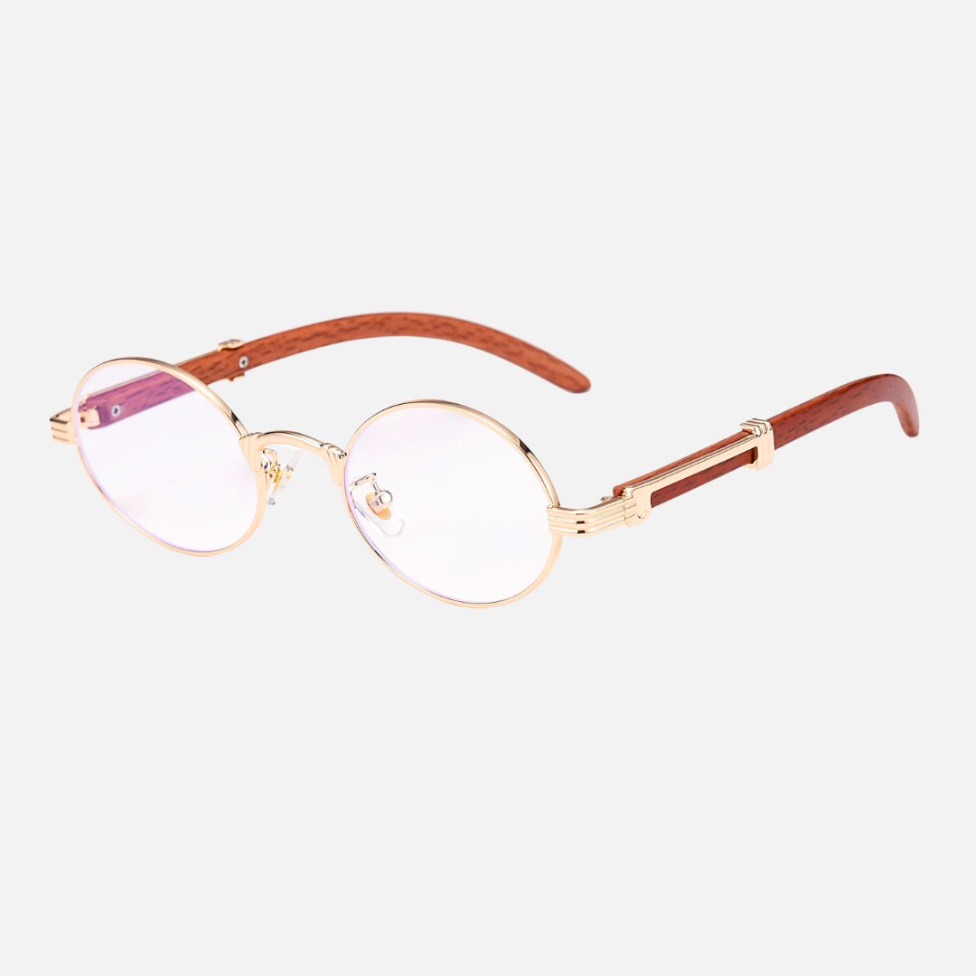 Trä Guld Solglasögon Vintage Unisex Regular Fit 8