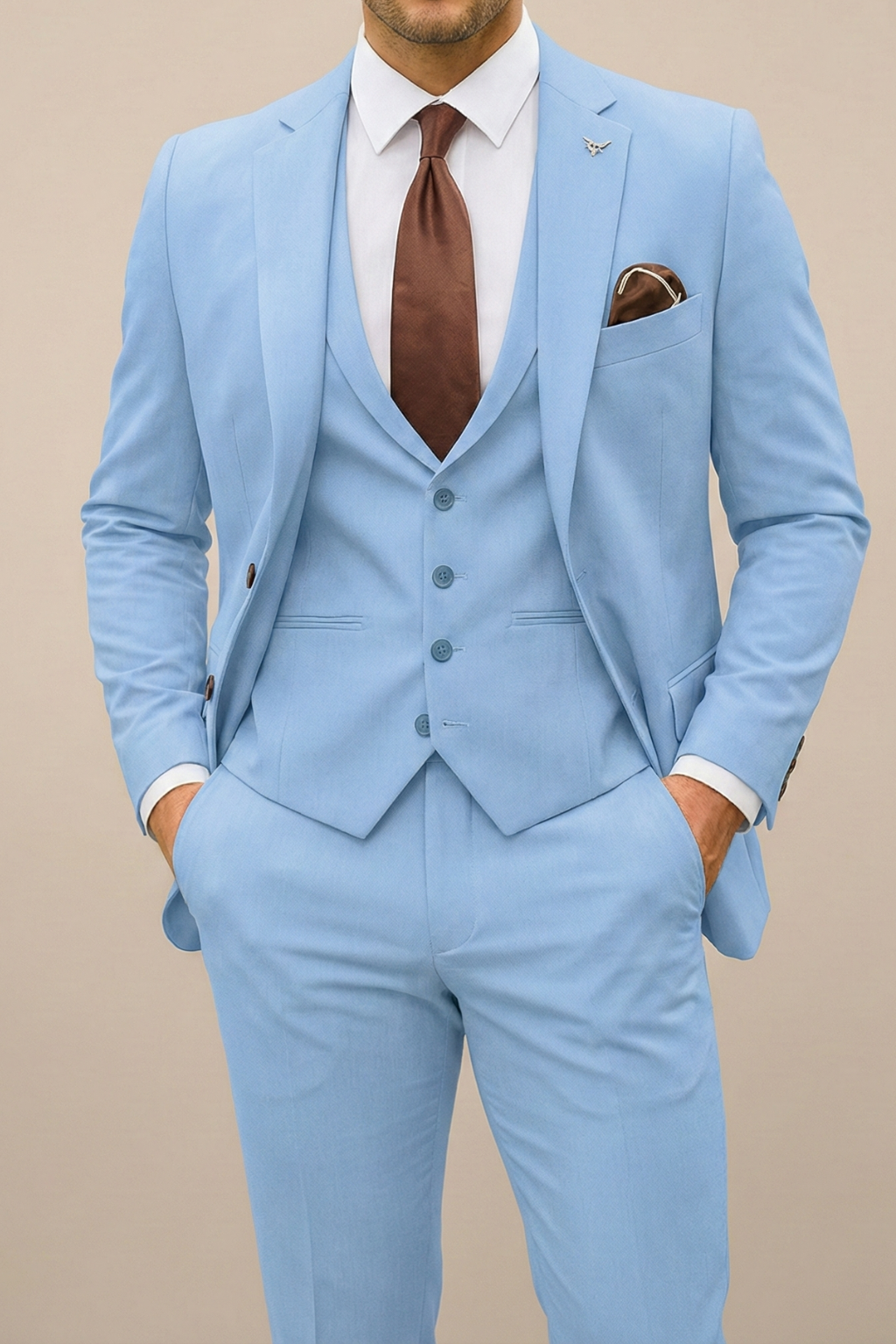Tredelad slim fit kostym 0