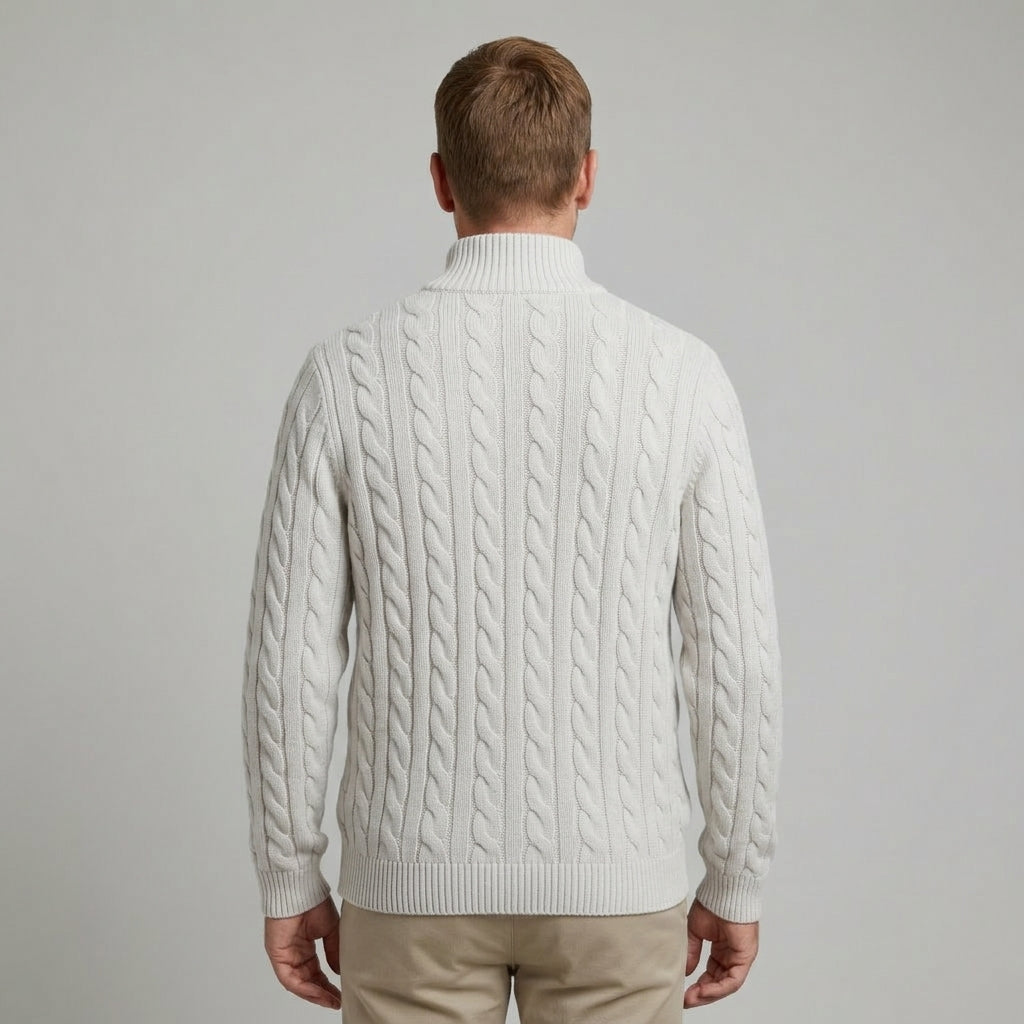 Ribbstickad Tröja i Modern Stil