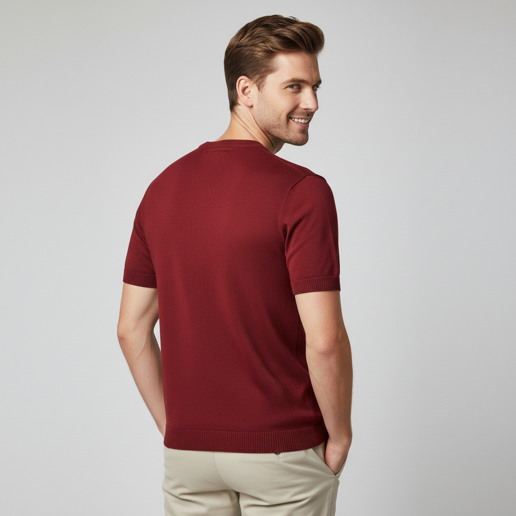 Stickad t-shirt med mönster