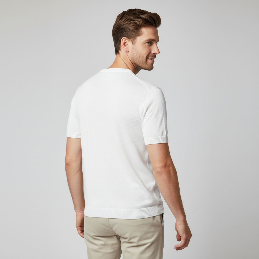 Stickad t-shirt med mönster
