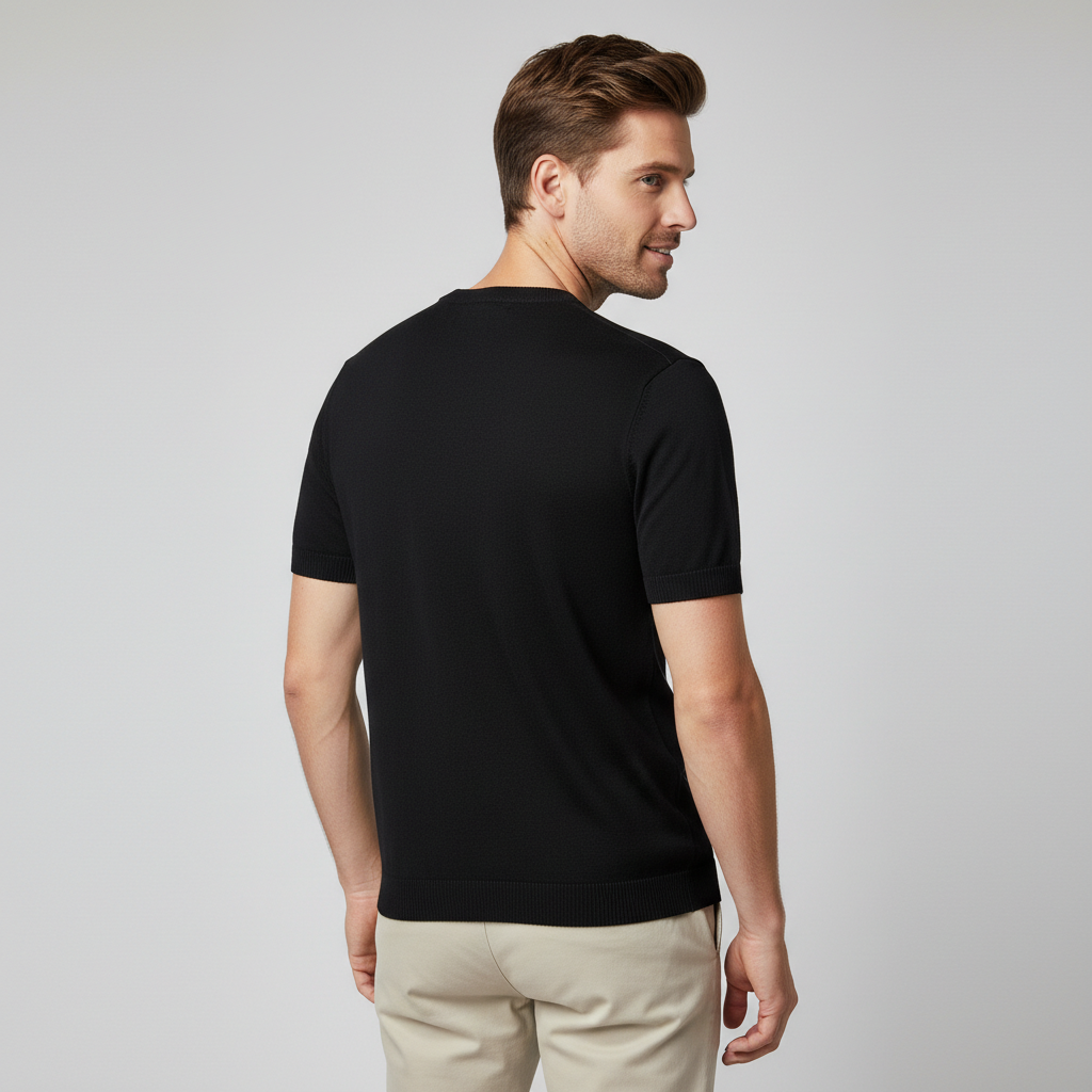 Stickad t-shirt med mönster