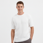 T-shirt i ribbad struktur med modern passform