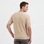 T-shirt i ribbad struktur med modern passform