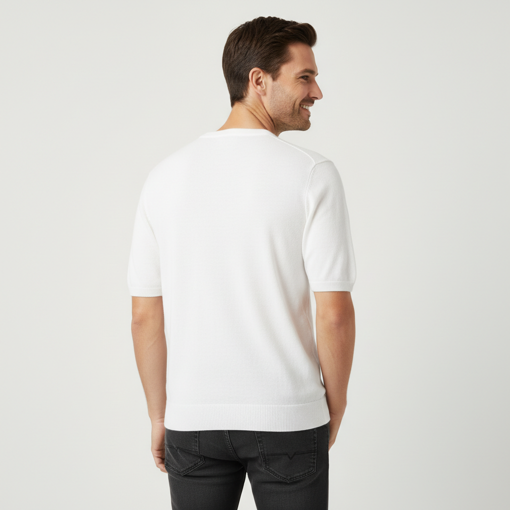 Finstickad t-shirt modern passform