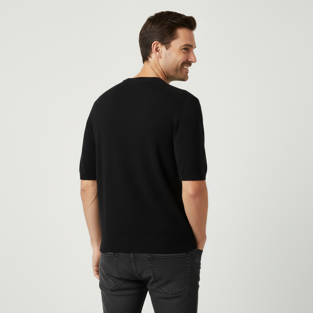 Finstickad t-shirt modern passform