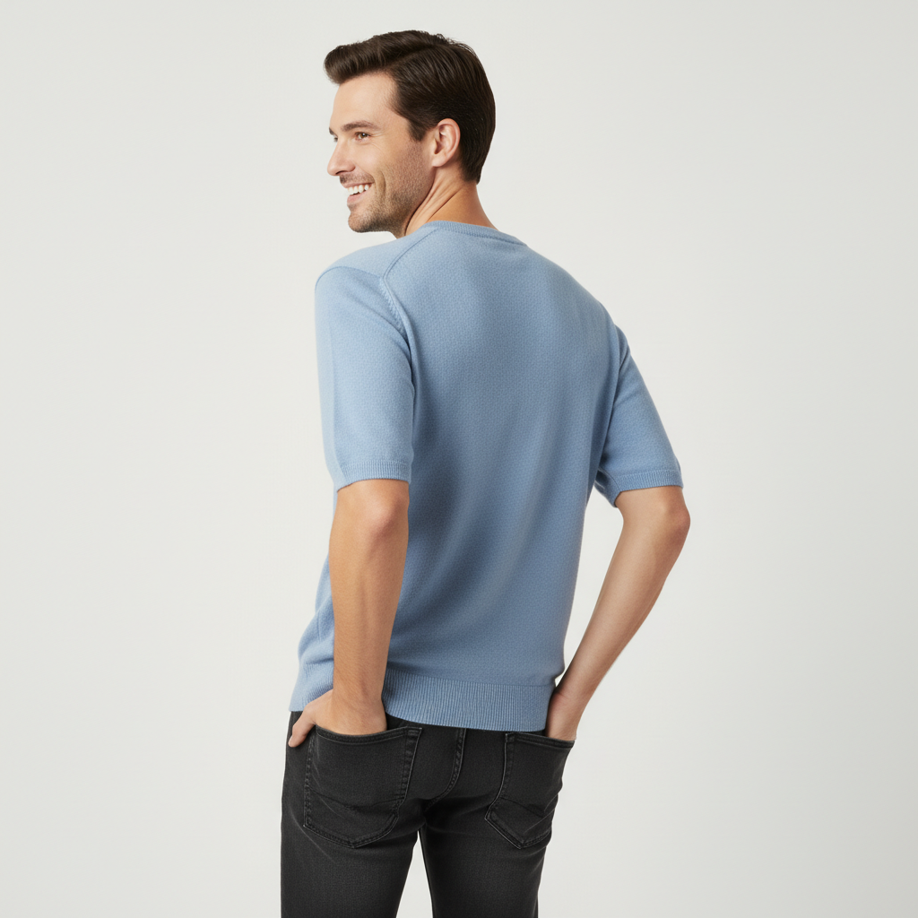 Finstickad t-shirt modern passform