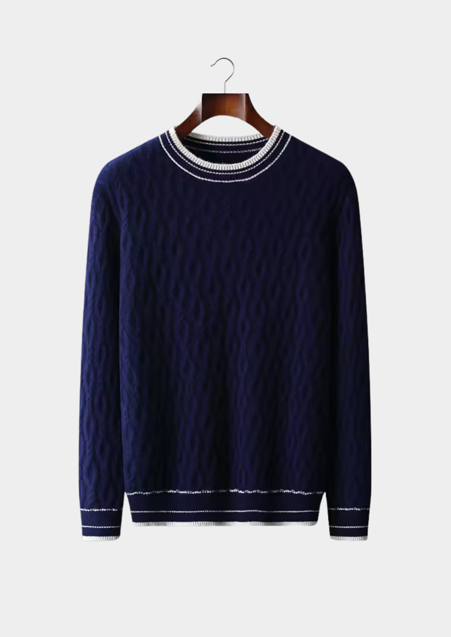 Ull Grå Crewneck Mjuk Regular Fit 4