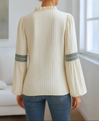 Vintage V-ringad blus 2