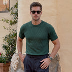 Stickad t-shirt med mönster